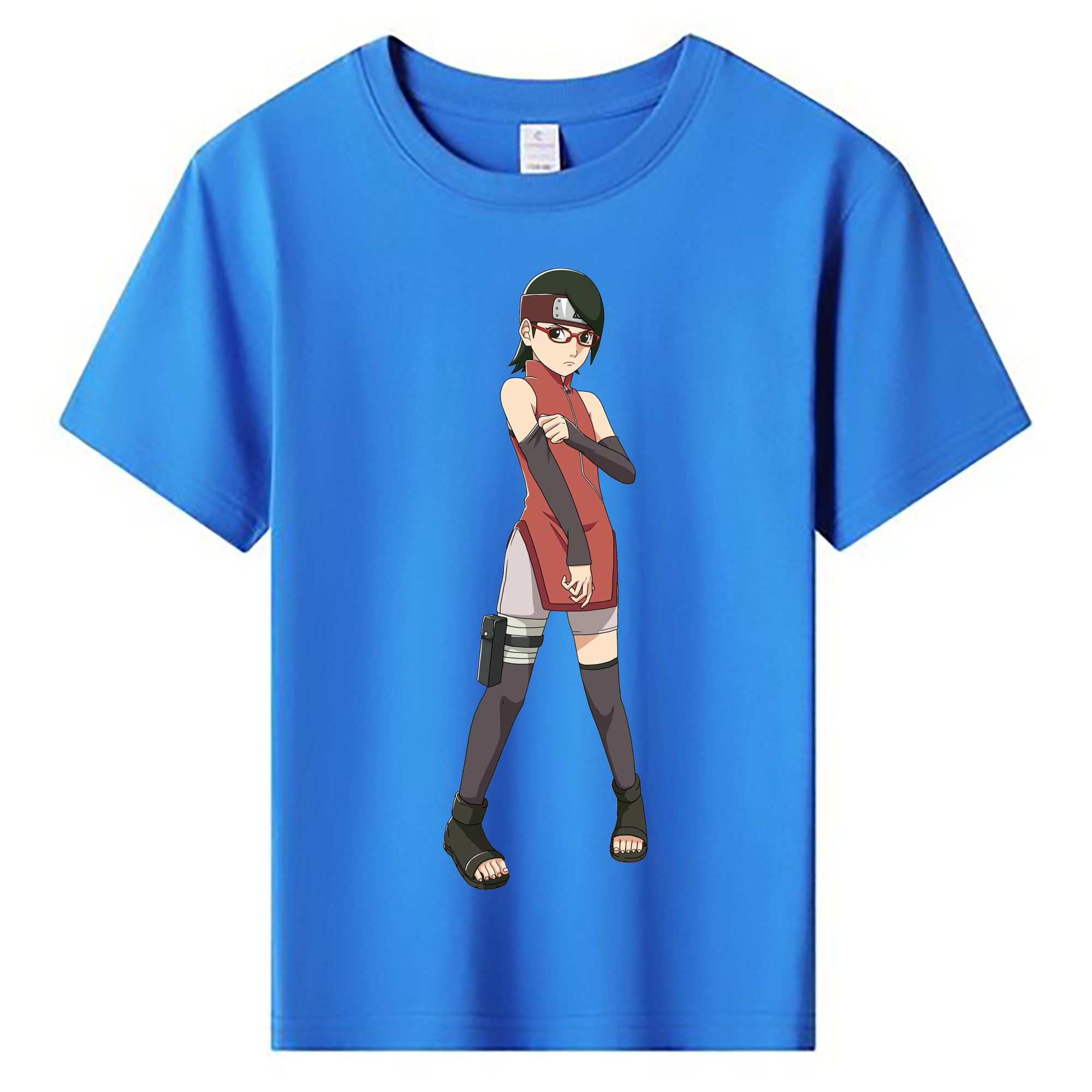 （画像用） NARUTO -ナルト- うちは サラダ Uchiha Sarada 綿100％キッズTシャツ（フロントプリント）